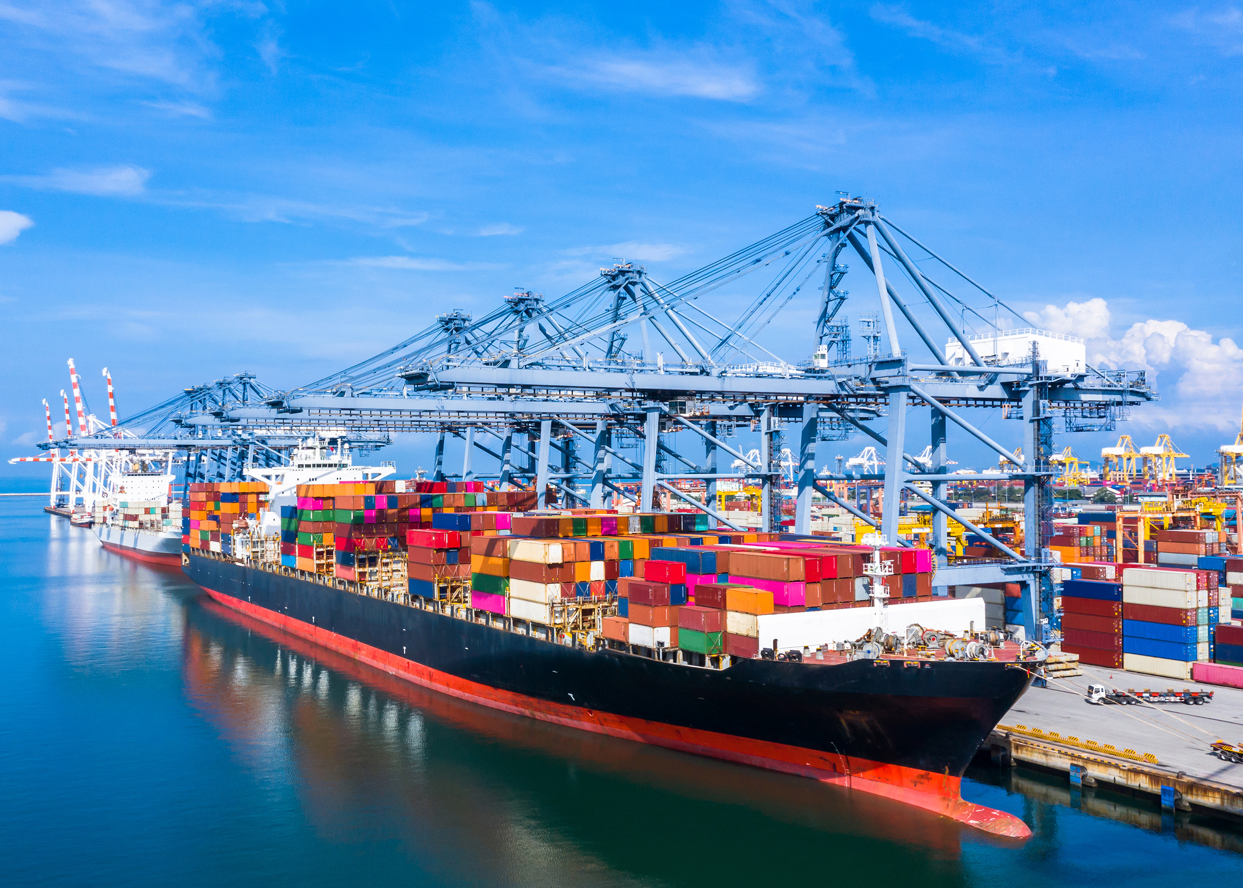 Container vessel at port