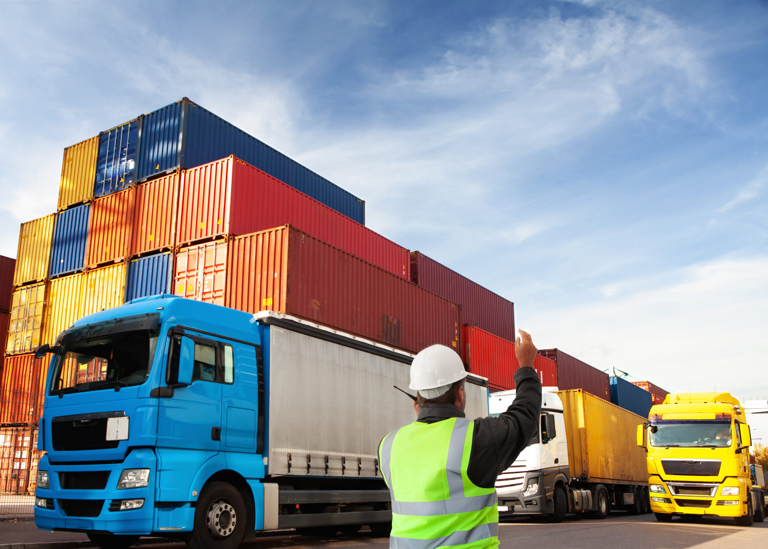 GFS inland haulage trucks with container cargo