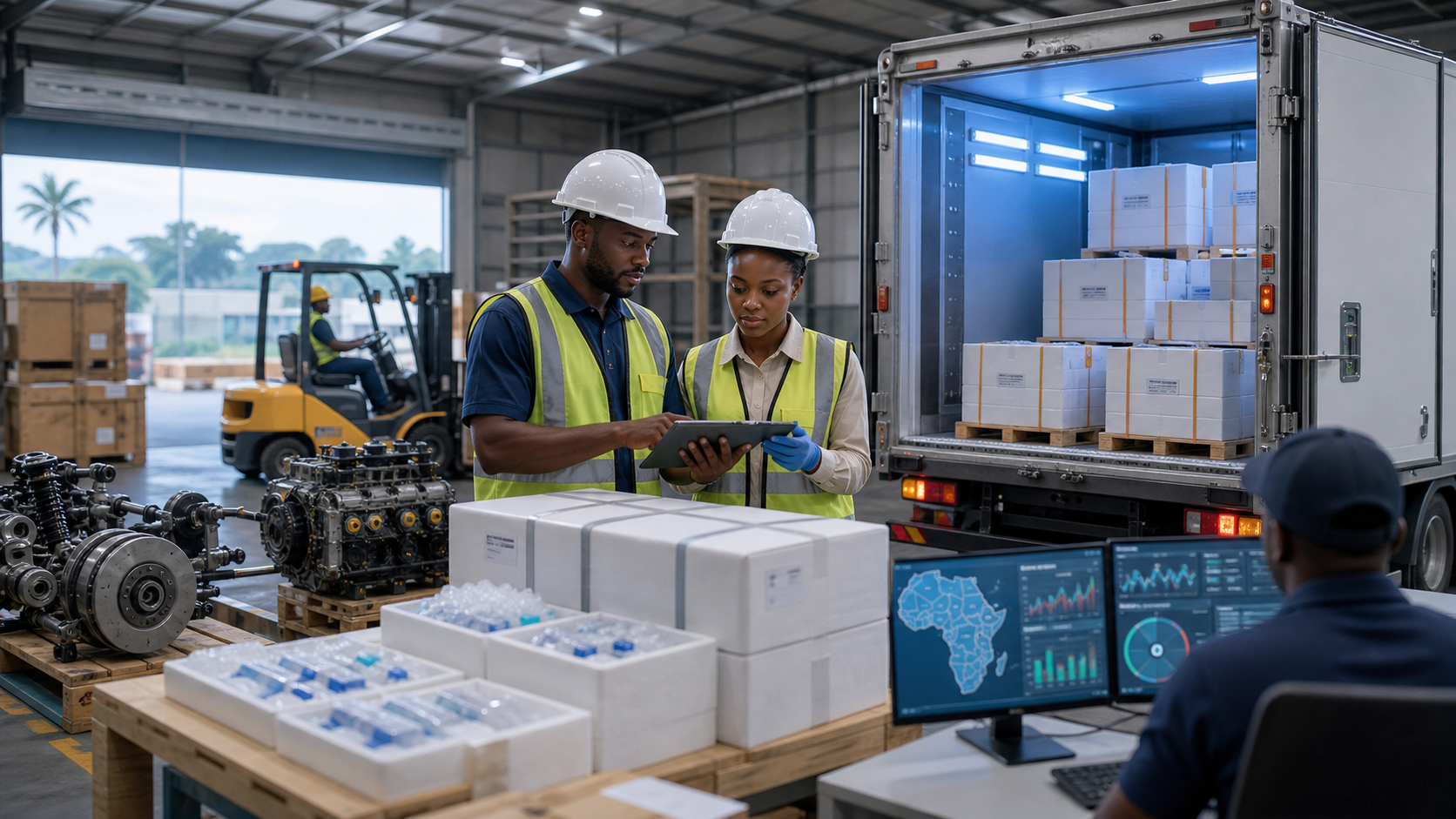 Logistics team coordinating cold-chain and industry freight